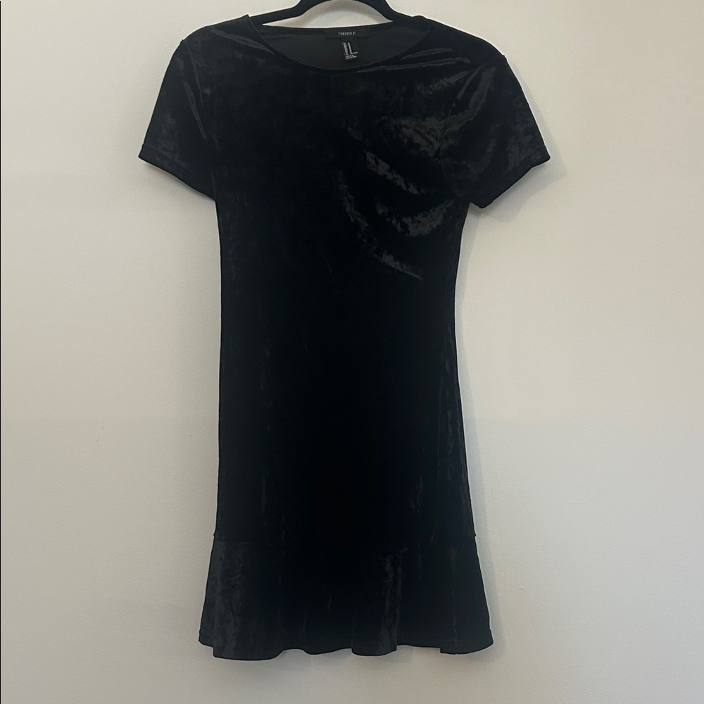 Forever 21 Black Velvet Mini Dress